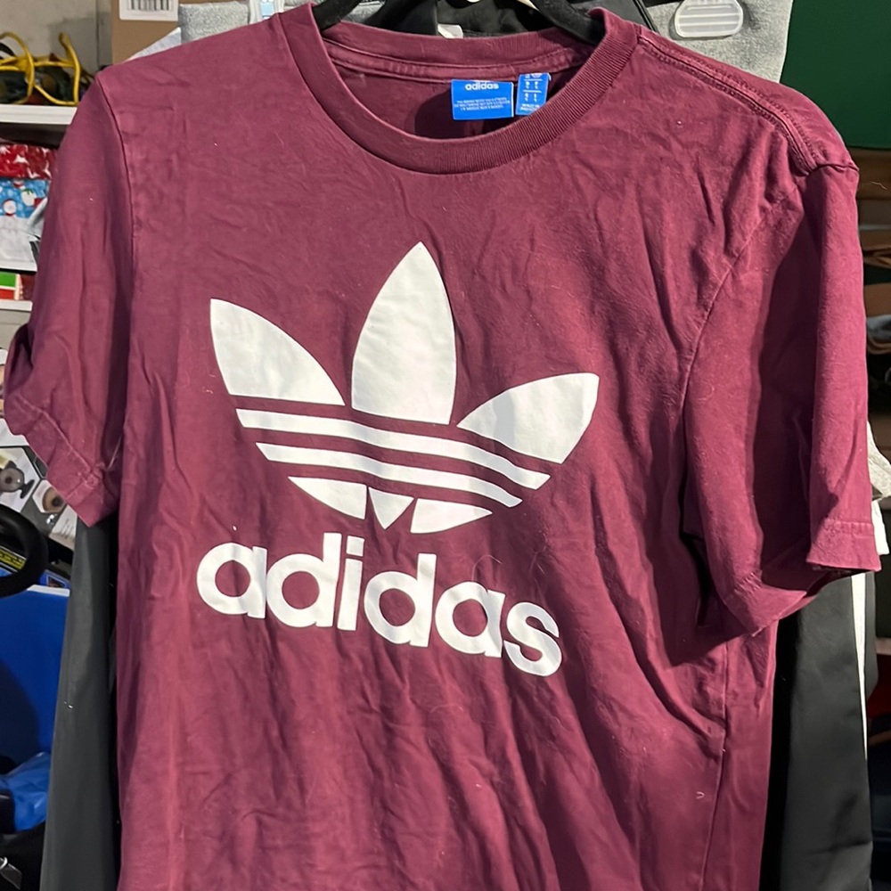Burgundy/Maroon/Dark Red Adidas T-Shirt